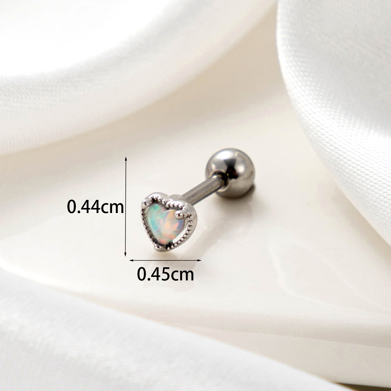 1 Piece Simple Series Classic Heart Copper  Gold Color Material Zircon Women's Stud Earrings h5 